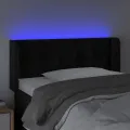 Tête de lit à LED Noir 103x16x78/88 cm Velours