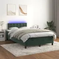 cadre de lit avec matelas LED Vert foncé 120x200 cm