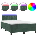cadre de lit avec matelas LED Vert foncé 120x200 cm