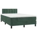 cadre de lit avec matelas LED Vert foncé 120x200 cm