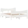 Cadre de lit et tête de lit blanc 140x190 cm bois de pin massif