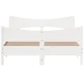 Cadre de lit et tête de lit blanc 140x190 cm bois de pin massif