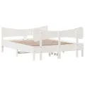 Cadre de lit et tête de lit blanc 140x190 cm bois de pin massif