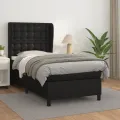 cadre de lit avec matelas Noir 80x200cm Similicuir