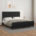 Cadre de lit avec tête de lit Noir 160x200 cm Similicuir