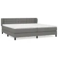 cadre de lit avec matelas Gris foncé 200x200cm Tissu