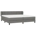 cadre de lit avec matelas Gris foncé 200x200cm Tissu