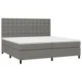 cadre de lit et matelas et LED Gris foncé 200x200 cm