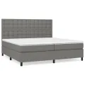 cadre de lit avec matelas Gris foncé 200x200cm Tissu