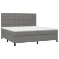 cadre de lit avec matelas Gris foncé 200x200cm Tissu