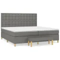 cadre de lit avec matelas Gris foncé 200x200cm Tissu