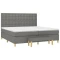 cadre de lit avec matelas Gris foncé 200x200cm Tissu
