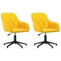 Chaises pivotantes à manger lot de 2 Jaune Velours