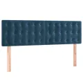cadre de lit et matelas Bleu foncé 140x200cm Velours