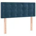cadre de lit et matelas Bleu foncé 120x200cm Velours