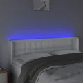 Tête de lit à LED Blanc 147x16x78/88 cm Similicuir