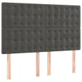 cadre de lit et matelas Gris foncé 140x200cm Velours