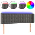 Tête de lit à LED Gris foncé 147x16x78/88 cm Velours