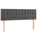 cadre de lit et matelas Gris foncé 140x190cm Velours