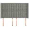 Tête de lit avec oreilles Gris clair 147x16x118/128 cm Velours