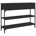 Table console noir 100x25x75 cm bois d'ingénierie
