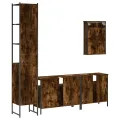 Ensemble de meubles de salle de bain 4 pcs Chêne fumé Bois