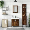 Ensemble de meubles de salle de bain 3 pcs Chêne fumé