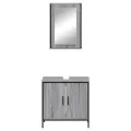 Ensemble de meubles de salle de bain 2 pcs Sonoma gris