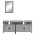 Ensemble de meubles de salle de bain 3 pcs Sonoma gris