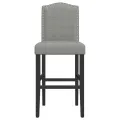 Chaises de bar lot de 2 bois massif d'hévéa et tissu