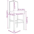 Chaises de bar lot de 2 bois massif d'hévéa et tissu