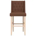Chaises de bar lot de 2 bois massif d'hévéa et tissu