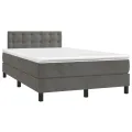 cadre de lit et matelas gris foncé 120x190cm velours