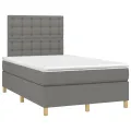 cadre de lit avec matelas gris foncé 120x190cm tissu