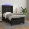 cadre de lit matelas LED Noir 80x200 cm Similicuir