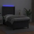 cadre de lit matelas LED Noir 80x200 cm Similicuir