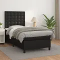 cadre de lit avec matelas Noir 80x200cm Similicuir