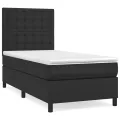 cadre de lit avec matelas Noir 80x200cm Similicuir