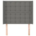 Tête de lit avec oreilles Gris foncé 103x16x118/128 cm Tissu