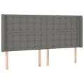 Tête de lit à LED Gris foncé 203x16x118/128 cm Tissu