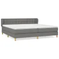 cadre de lit avec matelas Gris foncé 200x200cm Tissu