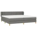 cadre de lit avec matelas Gris foncé 200x200cm Tissu