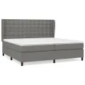 cadre de lit avec matelas Gris foncé 200x200cm Tissu