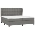 cadre de lit avec matelas Gris foncé 200x200cm Tissu