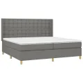 cadre de lit avec matelas Gris foncé 200x200cm Tissu