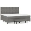 cadre de lit avec matelas Gris foncé 200x200cm Tissu