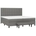 cadre de lit avec matelas Gris foncé 200x200cm Tissu