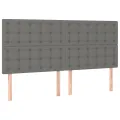 cadre de lit avec matelas Gris foncé 200x200cm Tissu