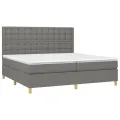 cadre de lit et matelas et LED Gris foncé 200x200 cm