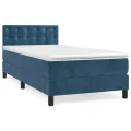 cadre de lit avec matelas Bleu foncé 100x200 cm
